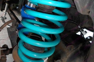 Closeup view of some heavy duty coil springs
