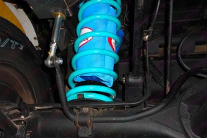 Closeup view of the Airbag Man airbags in Superior coil springs