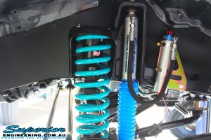 Left front inside view of the Superior Remote Reservoir Shock with Coils