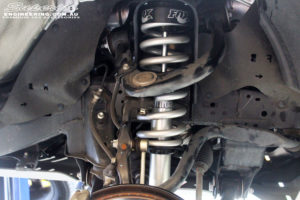 Front right close up inside guard view of the fitted Front Fox 2.0 Performance Series IFP Strut + Coil Spring
