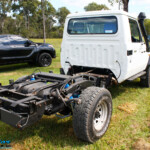 Rear right view of a Toyota Landcruiser 79 Series after fitting a Superior 2" Inch Rear Coil Conversion Kit
