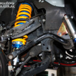 Front right inside guard view of the fitted Superior Adjustable Remote Reservoir Strut + Coil Spring