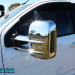 Left front close up shot of the fitted Clearview Towing Mirror