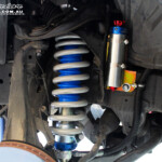 Front right inside guard shot of the fitted Adjustable Monotube Remote Reservoir Strut with Mount & Coil Spring