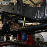 Rear mid right side view of the fitted Chassis Brace with Superior Long Control Arms
